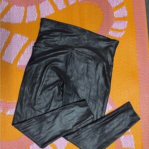 Black Faux Leather Leggings Real Spanx